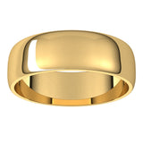 14K Yellow 6 mm Half Round Light Band