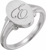 Sterling Silver Oval Signet Ring