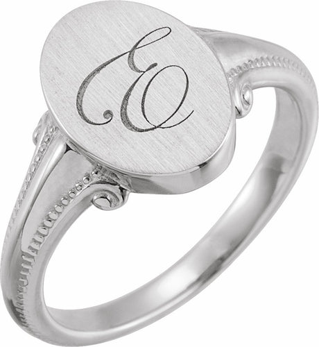 Sterling Silver Oval Signet Ring