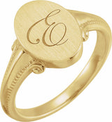 10K Yellow Gold Oval Signet Ring