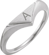 Sterling Silver 11.5x6 mm Geometric Signet Ring