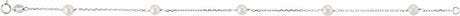 14K White Gold Cultured White Freshwater Pearl 5-Station 7" Bracelet  