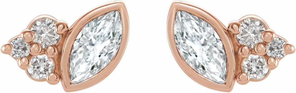 14K Rose 1/5 CTW Natural Diamond Earrings