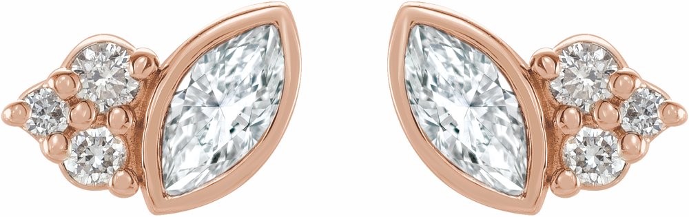 14K Rose 1/5 CTW Natural Diamond Earrings