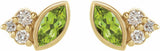 14K Yellow Gold Natural Peridot & .05 CTW Natural Diamond Earrings