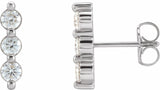 14K White Gold 1/2 CTW Natural Diamond Bar Earrings