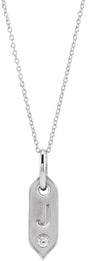 14K White .05 CT Natural Diamond Initial J 16-18" Necklace