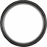 Black Titanium 8 mm Grooved Stepped-Edge Comfort-Fit Flat Band Size 7