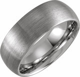 Tungsten 8 mm Half Round Satin Band Size 8