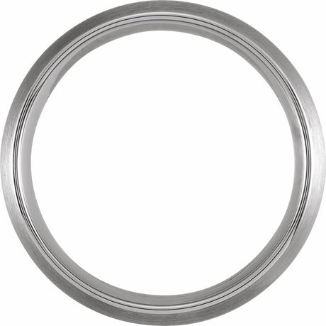 Tungsten 8 mm Comfort-Fit Half Round Band Size 7.5