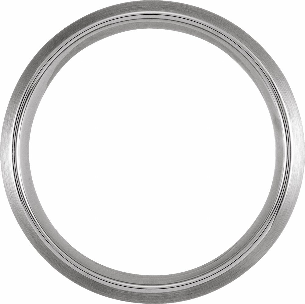 Tungsten 8 mm Comfort-Fit Half Round Band Size 7.5