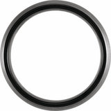 Black PVD Tungsten 8 mm Comfort-Fit Half Round Band Size 7