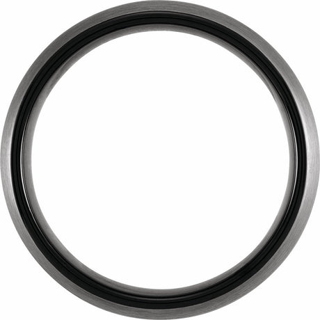 Black PVD Tungsten 8 mm Comfort-Fit Half Round Band Size 7