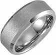 White PVD & Tungsten Inlay 8 mm  Beveled-Edge Comfort-Fit Band Size 8