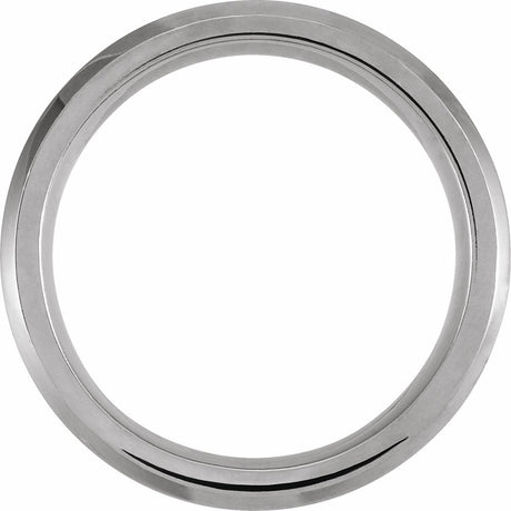 White PVD & Tungsten Inlay 8 mm  Beveled-Edge Comfort-Fit Band Size 8