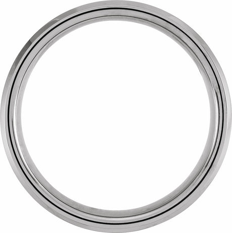 Tungsten 8 mm Beveled Band with Color Chip Inlay Size 12