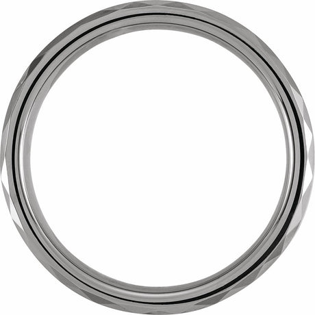 Tungsten 6 mm Beveled Faceted Band