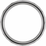 Tungsten 7 mm Geometric Faceted Comfort-Fit Half Round Band