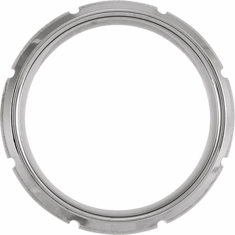 Tungsten 8 mm Beveled-Edge Grooved Comfort-Fit Band
 Size 7