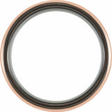 18K Rose Gold PVD & Black PVD Tungsten 6 mm Flat Grooved Satin Band