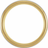 18K Yellow Gold PVD Tungsten 8 mm Stepped-Edge Comfort-Fit Flat Band