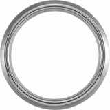 Tungsten & 18K Yellow Gold PVD Inlay 6 mm Comfort-Fit Half Round Band Size 7.5