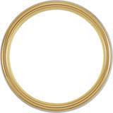 Tungsten & 18K Yellow Gold PVD Inlay 6 mm Stepped-Edge Comfort-Fit Half Round Band Size 7