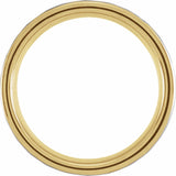 18K Yellow Gold PVD Tungsten 8 mm Flat Grooved Hammered Band