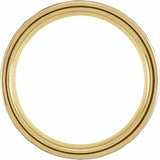18K Yellow Gold PVD Tungsten 8 mm Grooved Comfort-Fit Flat Band Size 7