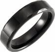 Black PVD Tungsten 6 mm Geometric Faceted Beveled-Edge Comfort-Fit Band Size 7