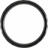 Black PVD Tungsten 6 mm Geometric Faceted Beveled-Edge Comfort-Fit Band Size 7