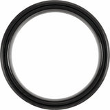 Black PVD Tungsten 8 mm Beveled-Edge Imitation Meteorite Inlay Comfort-Fit Band Size 7