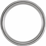Blue PVD Tungsten 7 mm Beveled-Edge Grooved Inlay Comfort-Fit Band Size 7