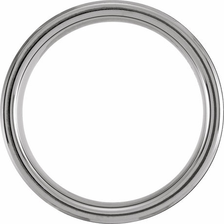 Blue PVD Tungsten 7 mm Beveled-Edge Grooved Inlay Comfort-Fit Band Size 7