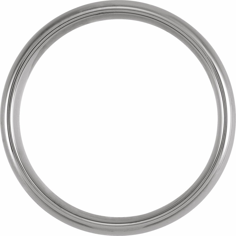 Tungsten 8 mm Acacia Wood Inlay Comfort-Fit Half Round Band Size 7.5