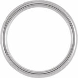 Tungsten 7 mm Stepped-Edge Grooved Comfort-Fit Flat Band Size 8