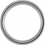 Tungsten 8 mm Grooved Inlay Comfort-Fit Flat Band Size 8