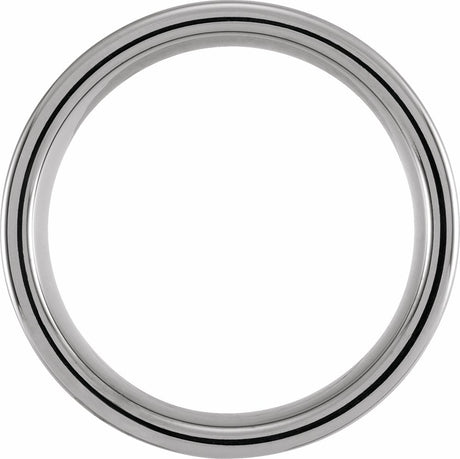 Tungsten 8 mm Grooved Inlay Comfort-Fit Flat Band Size 8