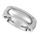 14K White 6 mm Beaded Comfort-Fit Band