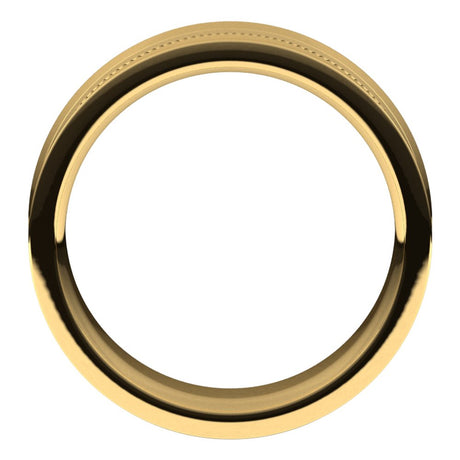 14K Yellow 7 mm Milgrain Concave with Edge Band