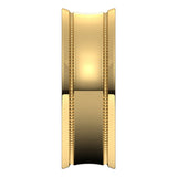 14K Yellow 7 mm Milgrain Concave with Edge Band