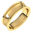 14K Yellow 6 mm Milgrain Concave with Edge Band Size 10