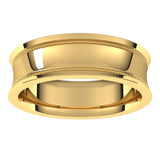 14K Yellow 6 mm Milgrain Concave with Edge Band Size 10