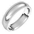 Sterling Silver 5 mm Beaded Comfort-Fit Band Size 11