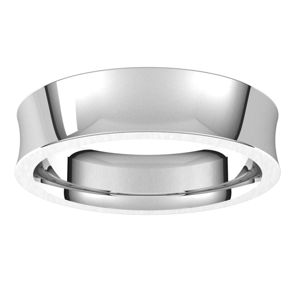 14K White 5 mm Concave Comfort Fit Band