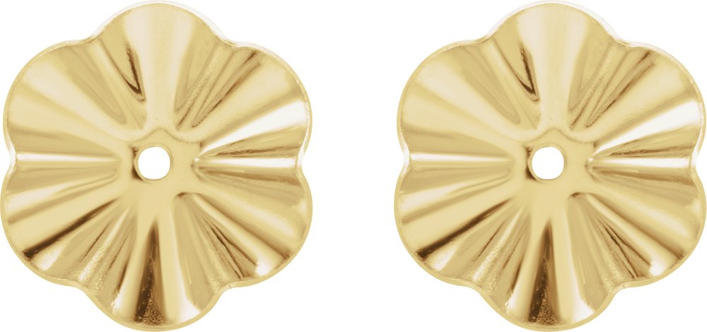 14K Yellow 9 mm OD Buttercup Earring Jackets