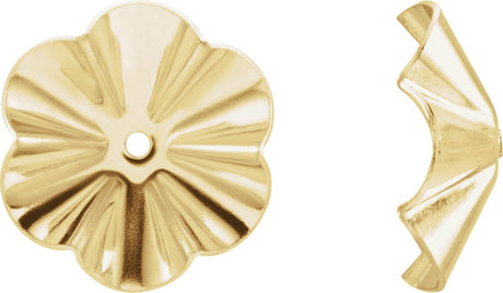 14K Yellow 9 mm OD Buttercup Earring Jackets