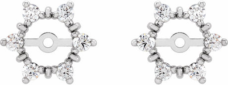 14K White Gold 1/4 CTW Natural Diamond Earring Jackets with 4.7 mm ID
