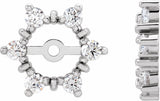 14K White Gold 1/4 CTW Natural Diamond Earring Jackets with 4.7 mm ID