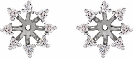 14K White 1/2 CTW Natural Diamond Earring Jackets with 6 mm ID